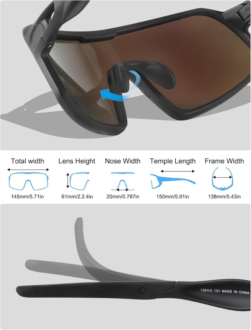 BangLong Polarized Sports Sunglasses for Men Women, UV Protection Sun Glasses for Baseball Running Cycling Fishing - Image 3